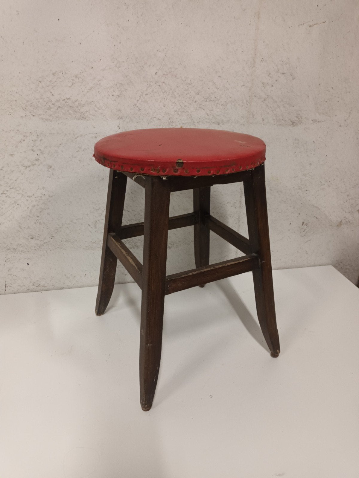 Vintage Krukje met Rode Zitting (H: 43 cm), Antiek en Kunst, Ophalen of Verzenden