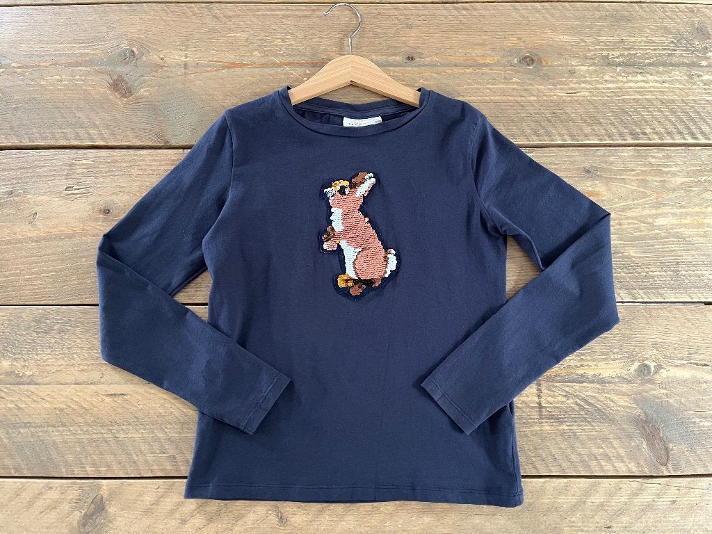 Lapin à manches longues bleu marine MINI REBELS 140, Enlèvement ou Envoi, Mini Rebels, Chemise ou À manches longues, Comme neuf