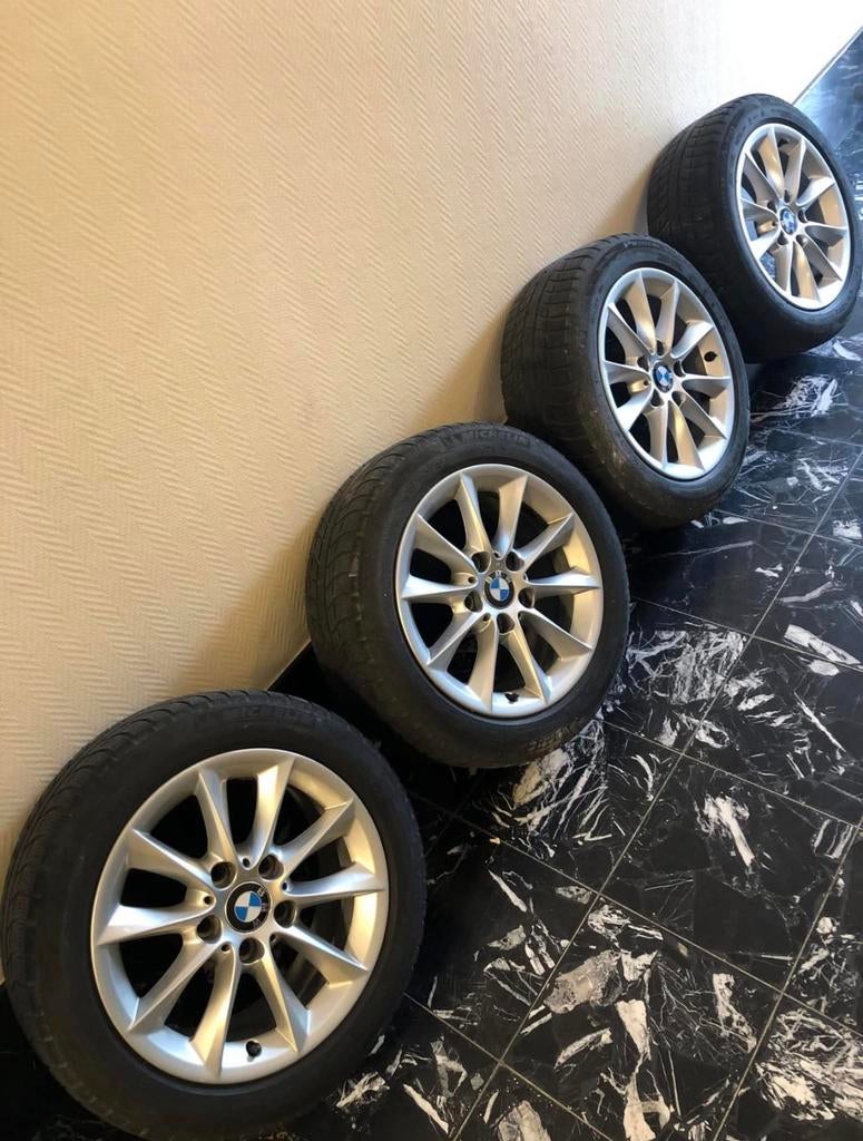 Originele BMW 16” velgen + Michelin-banden, Auto-onderdelen, Banden en Velgen, Ophalen, 16 inch, Band(en)