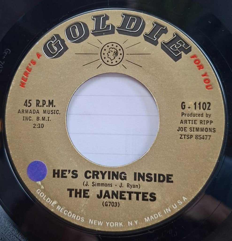 The Janettes / He’s Crying Inside * Popcorn Oldies *, CD & DVD, Enlèvement ou Envoi, 7 inch, Utilisé, Housse de protection extérieure