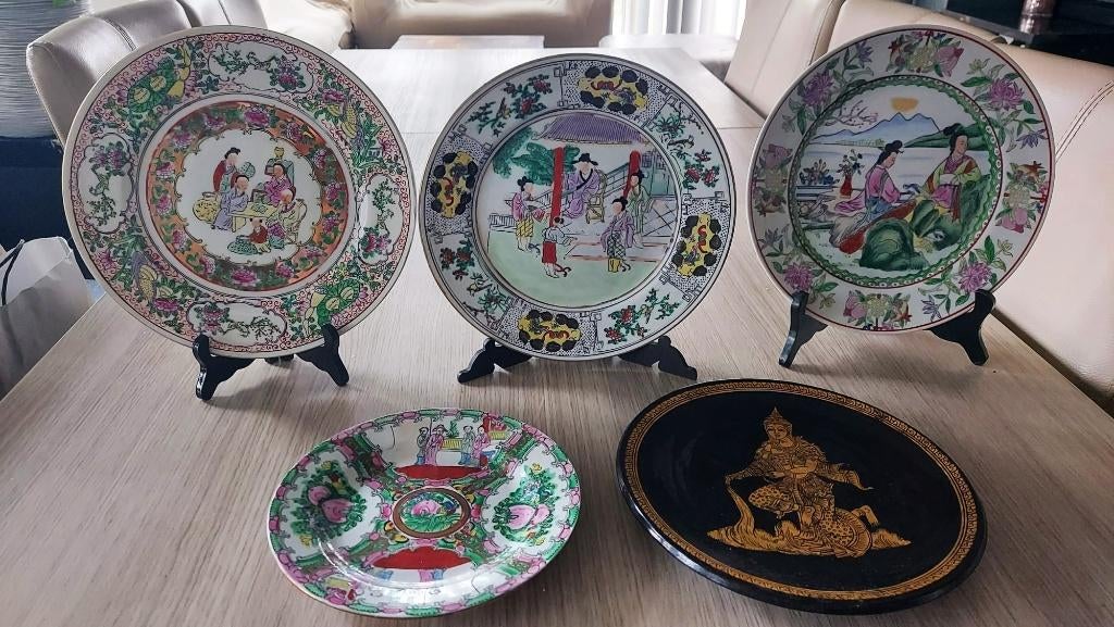 5 chinese borden met 3 staanders, Ophalen of Verzenden