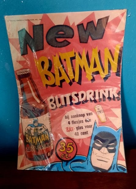 Affiche Vintage Hero Batman Blits-Drink (1967), Collections, Enlèvement ou Envoi, Rectangulaire vertical, A1 jusqu'à A3, Comme neuf
