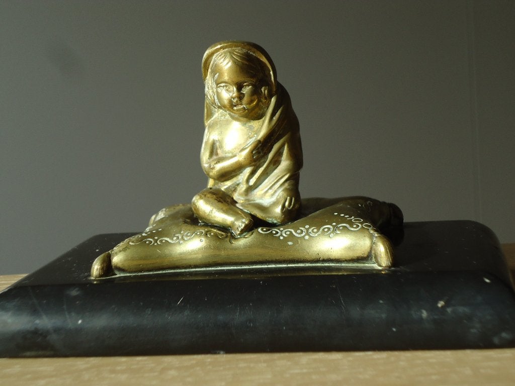 ART NOUVEAU Jugendstil goud verguld brons Secession desktop, Enlèvement ou Envoi, Art nouveau, Brons, Doré