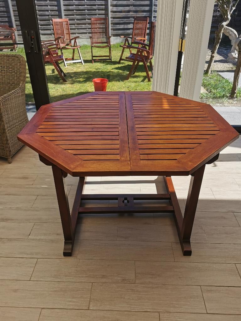 Tuinset in teak, Chaise, Salons de jardin, Comme neuf, 6 places