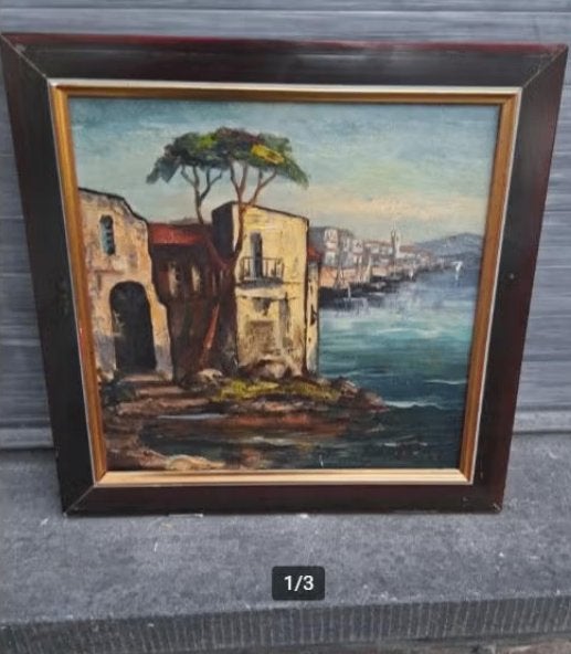 huile sur toile san remo signe fikithauer, Enlèvement ou Envoi, Toile
