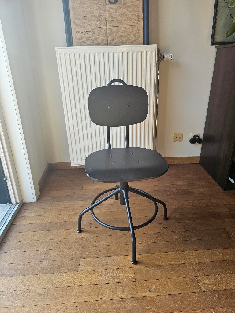 Chaise pivotante noire IKEA KULLABERG - réglable en hauteur, Enlèvement, Utilisé, Chaise de bureau, Ergonomique