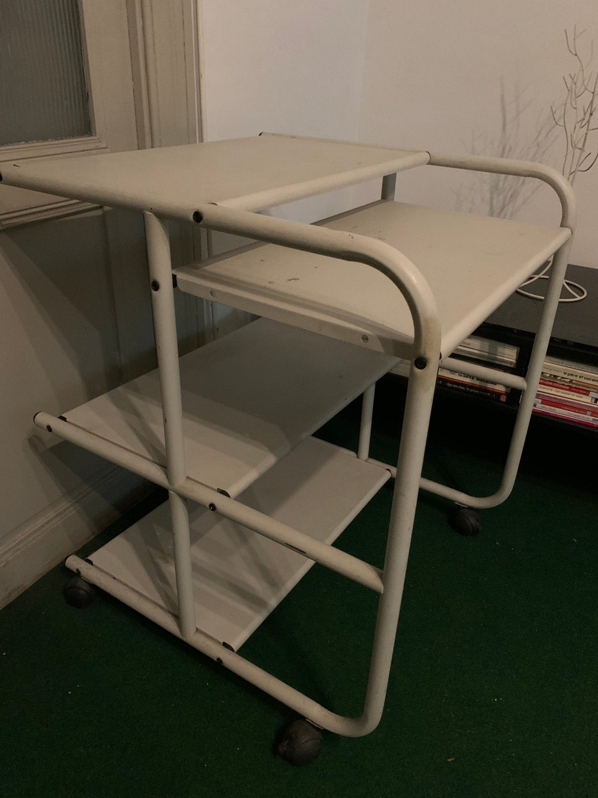Bureau / Desserte informatique roulant à étagères Vintage, Enlèvement, Comme neuf