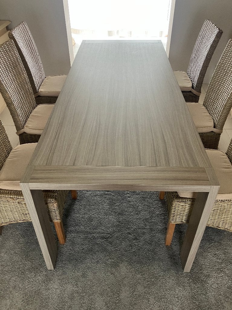 eettafel en stoelen, Huis en Inrichting, Ophalen, Gebruikt, 4 tot 6 stoelen