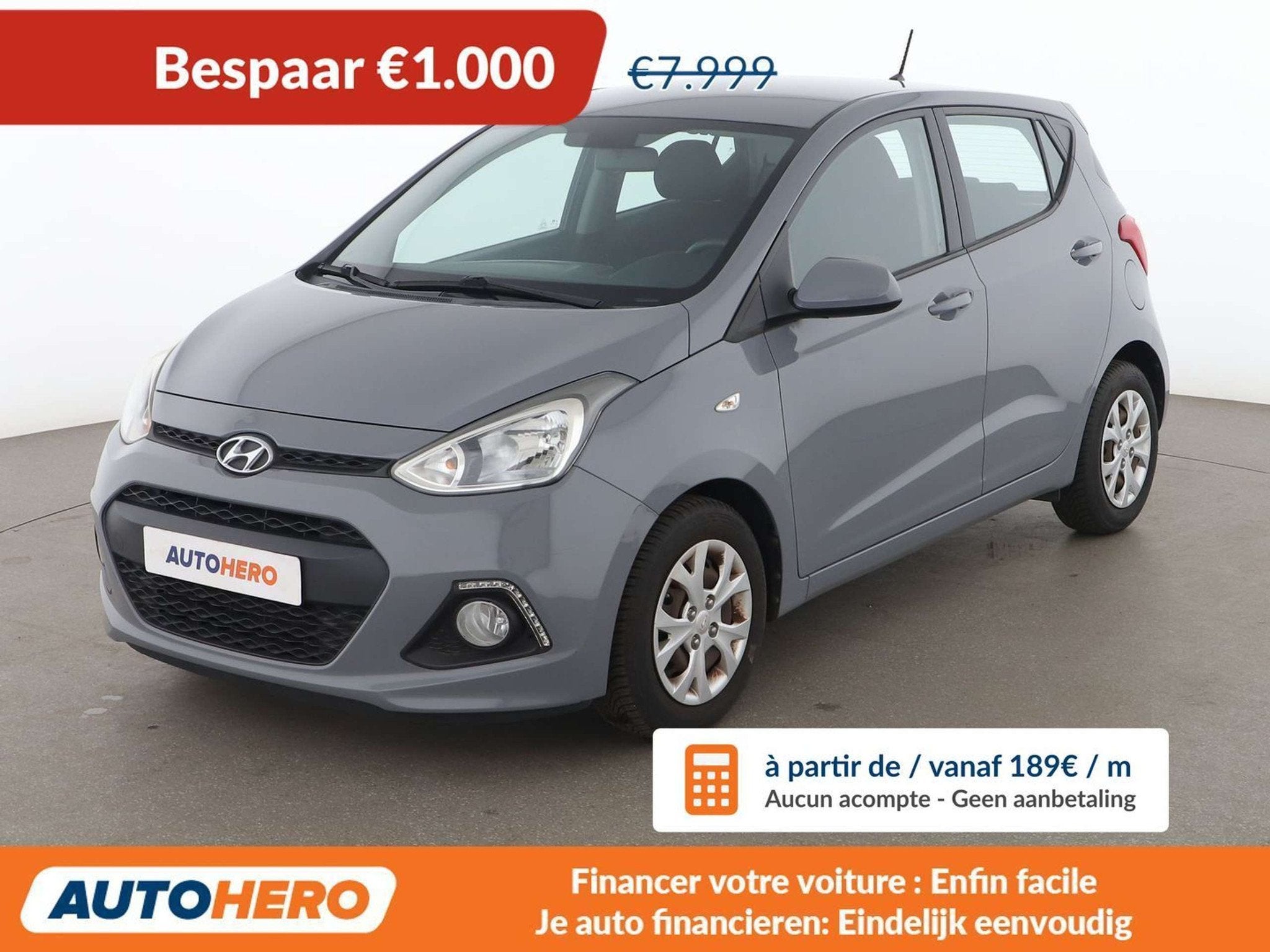 Hyundai i10 1.0 Classic (bj 2015), Auto's, Voorwielaandrijving, Euro 5, Stof, Gebruikt