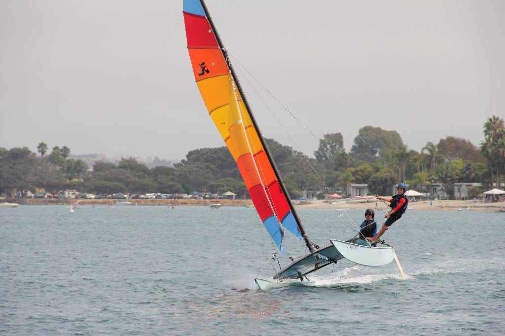 Iconische Hobie Cat 16 "Cat Fever" (1981), Watersport en Boten, Catamarans, Gebruikt, Hobie, Hobie 16, Geen motor, Ophalen
