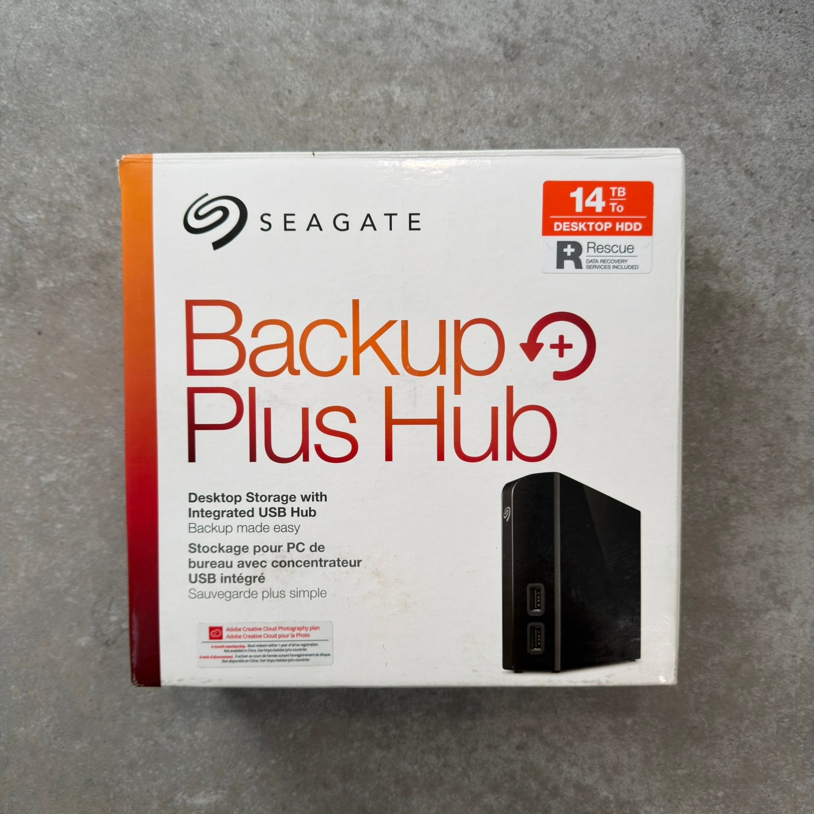 Seagate Backup Plus Hub 14TB externe HDD – CrystalDisk Goed, Computers en Software, Ophalen, HDD, Zo goed als nieuw, Desktop