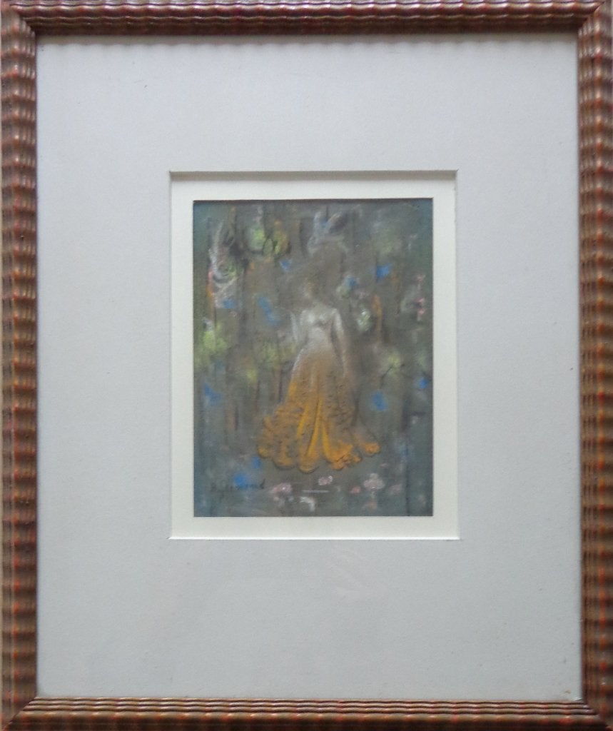 ROBERT GEENENS / MEISJE / ORIGINEEL WERK / 48x40cm / KADER, Antiquités & Art, Pastel, Enlèvement ou Envoi, Figures, Papier/carton