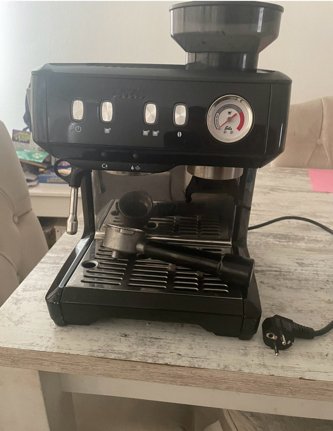 Solis Grind & Infuse espressoapparaat, Ophalen, Zo goed als nieuw, Koffiebonen