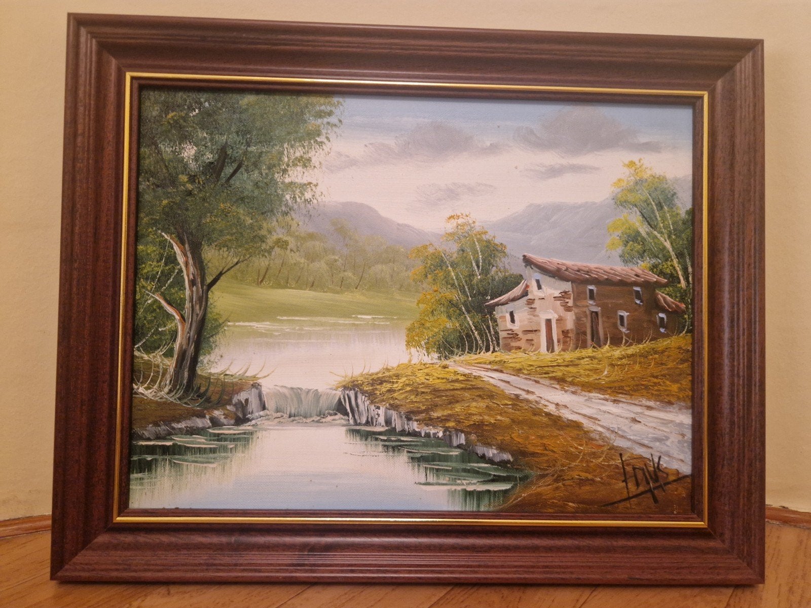 tableau paysage signé, Peinture à l'huile, Paysage, Signé, Enlèvement