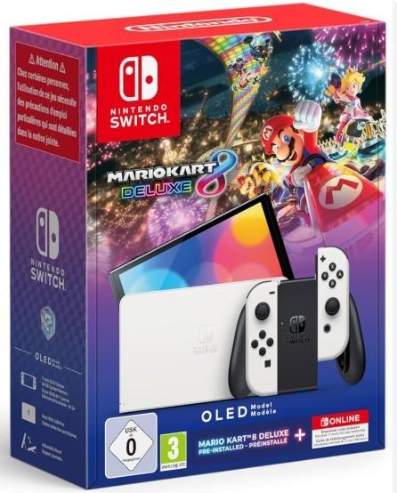 Pack Nintendo Switch OLED Blanche + 2 Jeux, Switch OLED, Enlèvement ou Envoi, Comme neuf, Avec jeux