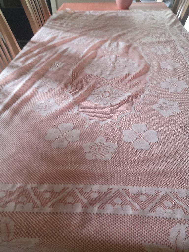 Nappe en dentelle blanche 215 x 140 cm, Nappe, Enlèvement ou Envoi, Blanc