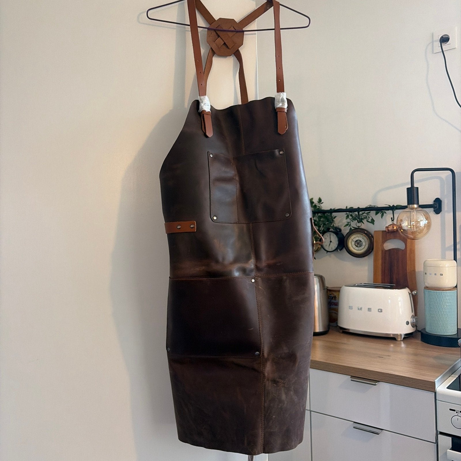 Tablier en cuir véritable Théodore Leather - Neuf, Neuf, Enlèvement ou Envoi, Vintage, Cuir