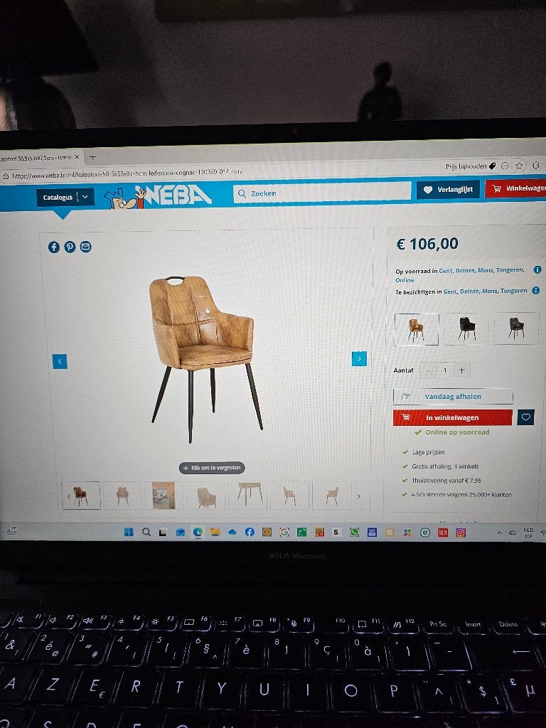 6 stoelen living, Huis en Inrichting, Ophalen, Kunststof, Bruin, Zo goed als nieuw
