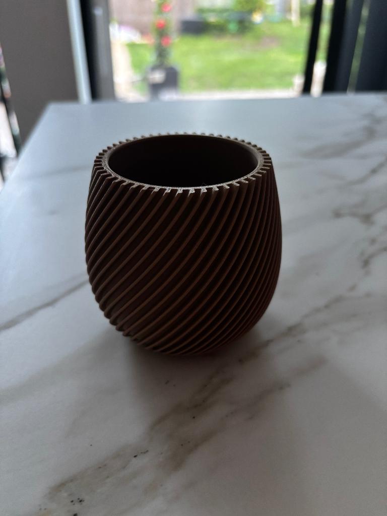 Bloempotje 3D geprint, Kunststof, Rond, Nieuw, Ophalen of Verzenden