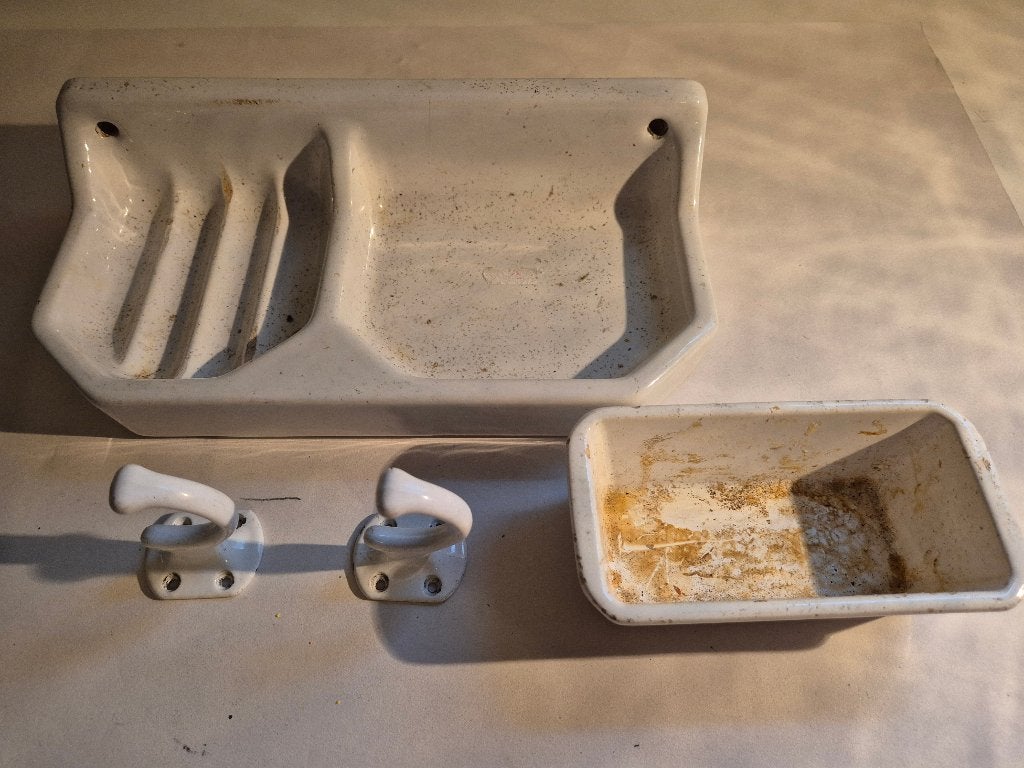 accessoires de salle de bain anciens - porcelaine, Enlèvement ou Envoi