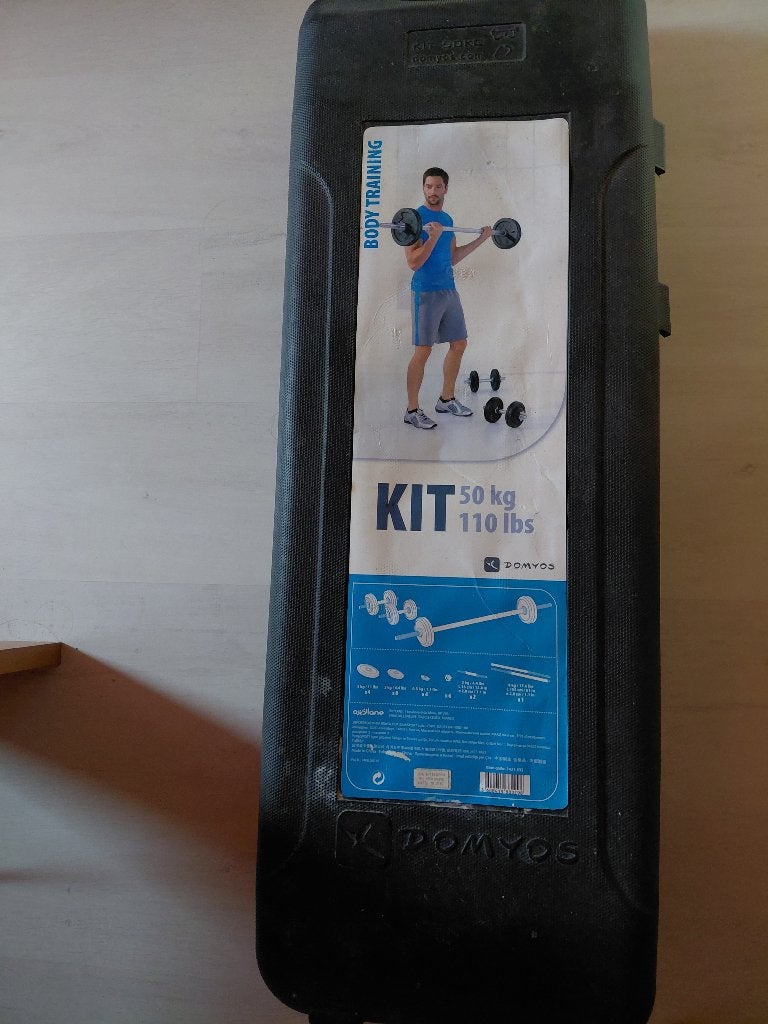 Gewichten, Sport en Fitness, Ophalen, Zo goed als nieuw, Halterset