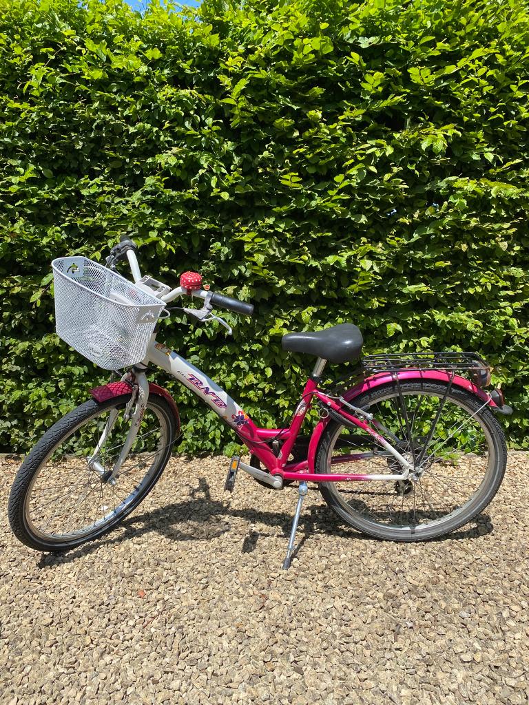 Meisjesfiets 6 - 8 jaar, Fietsen en Brommers, Fietsen | Meisjes, Gebruikt, 24 inch, Handrem, Versnellingen, Trommelrem, Ophalen