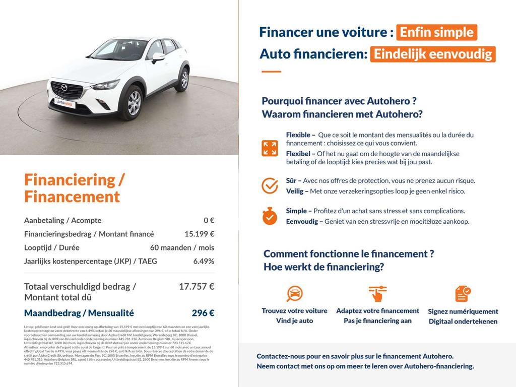 Mazda CX-3 2.0 Skyactiv-G Center-Line, Autos, Achat, Euro 6, Boîte manuelle, https://public.car-pass.be/vhr/818a79be-80e5-467c-976b-dd38e47b7c79
