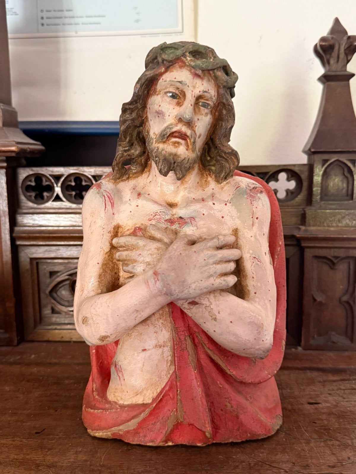 Hout beeld (buste) / Ecce homo 18e eeuw, Ophalen of Verzenden