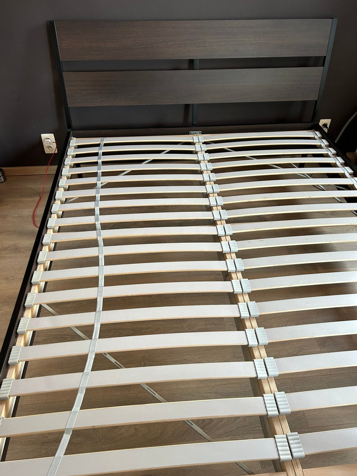 Bed met lattenbodem, Ophalen, Gebruikt, Tweepersoons, Bedbodem