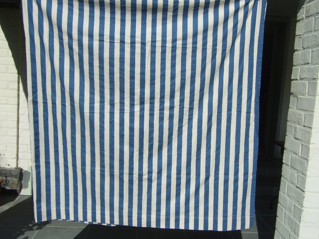 Tentures bleu/blanc en coton, 100 à 150 cm, Enlèvement, Utilisé, 100 à 150 cm