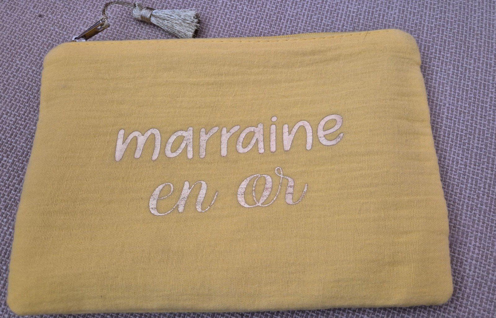 Pochette jaune "marraine en or", Enlèvement ou Envoi, Comme neuf, Jaune, Autres marques