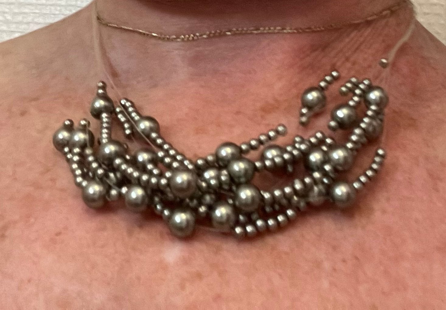 Adorable collier à plusieurs rangées, Enlèvement ou Envoi, Comme neuf, Argent, Argent