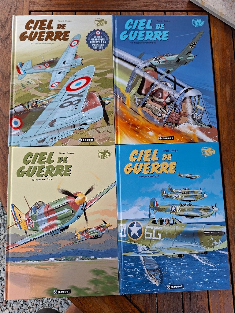 SET VAN 4 STUKS CIEL DE GUERRE EO ALS NIEUW, PINARD / DAUGER, Complete serie of reeks, Ophalen of Verzenden, Zo goed als nieuw