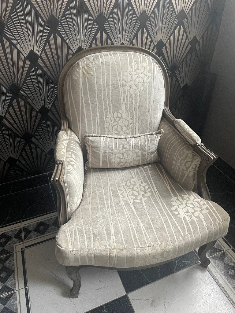 fauteuil bergère de style Louis XV  Roche Bobois, 75 à 100 cm, Comme neuf, Enlèvement, 50 à 75 cm