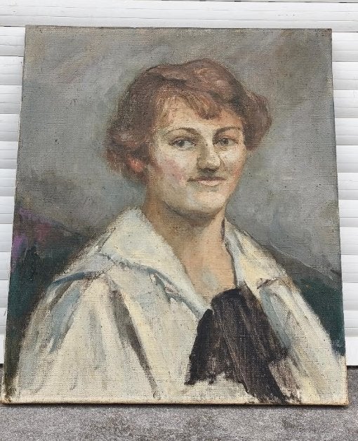 Huile sur toile femme attribué marie berton, Ophalen of Verzenden, Doek