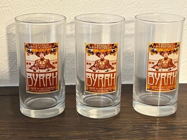 Lot de 3 verres de collection de Byrrh, Collections, Enlèvement