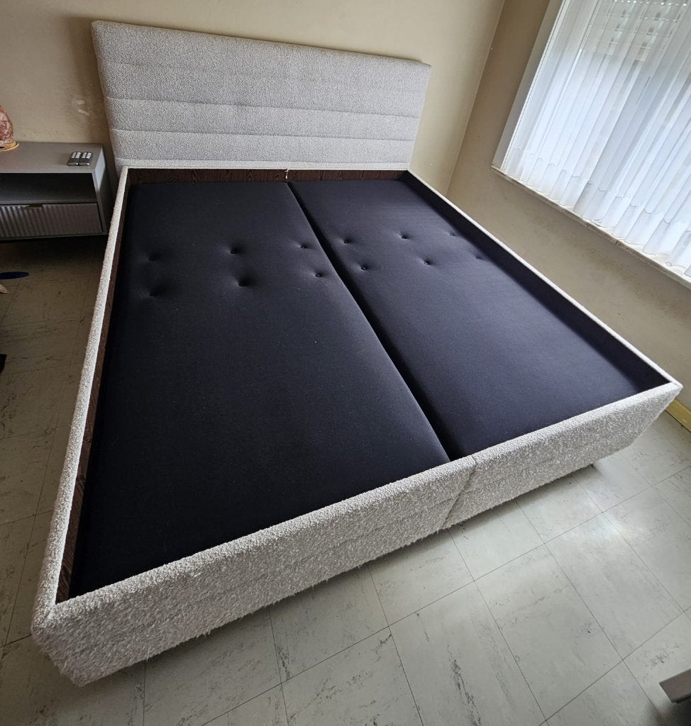 NIEUW: Molti Lucca elektrische boxspring 180 x 200 cm, Neuf, Beige, Enlèvement, 180 cm