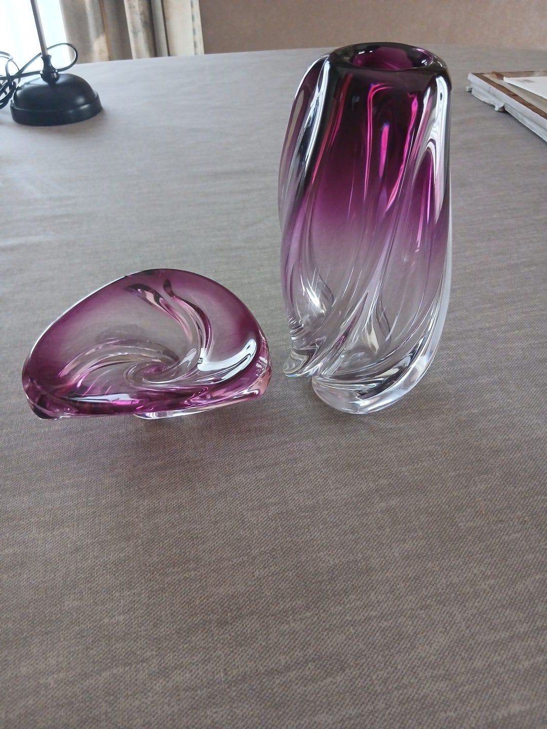 vaas en schaaltje, Ophalen, Zo goed als nieuw, Overige kleuren, Glas
