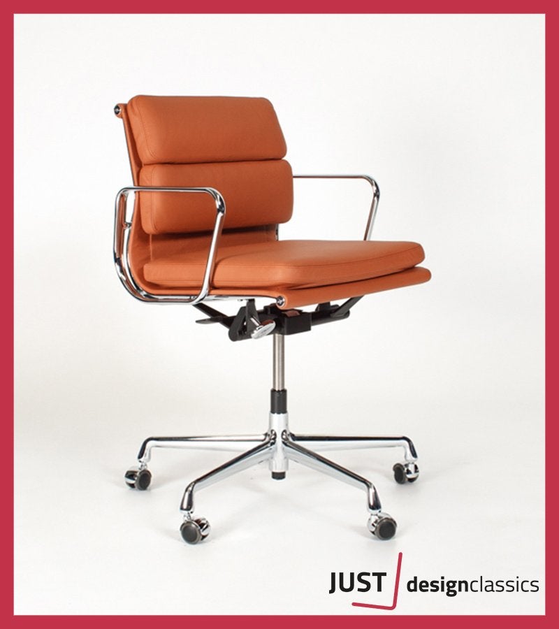 Eames Vitra ea 217 Cognac Leder Chroom NIEUW, Enlèvement, Neuf, Chaise de bureau