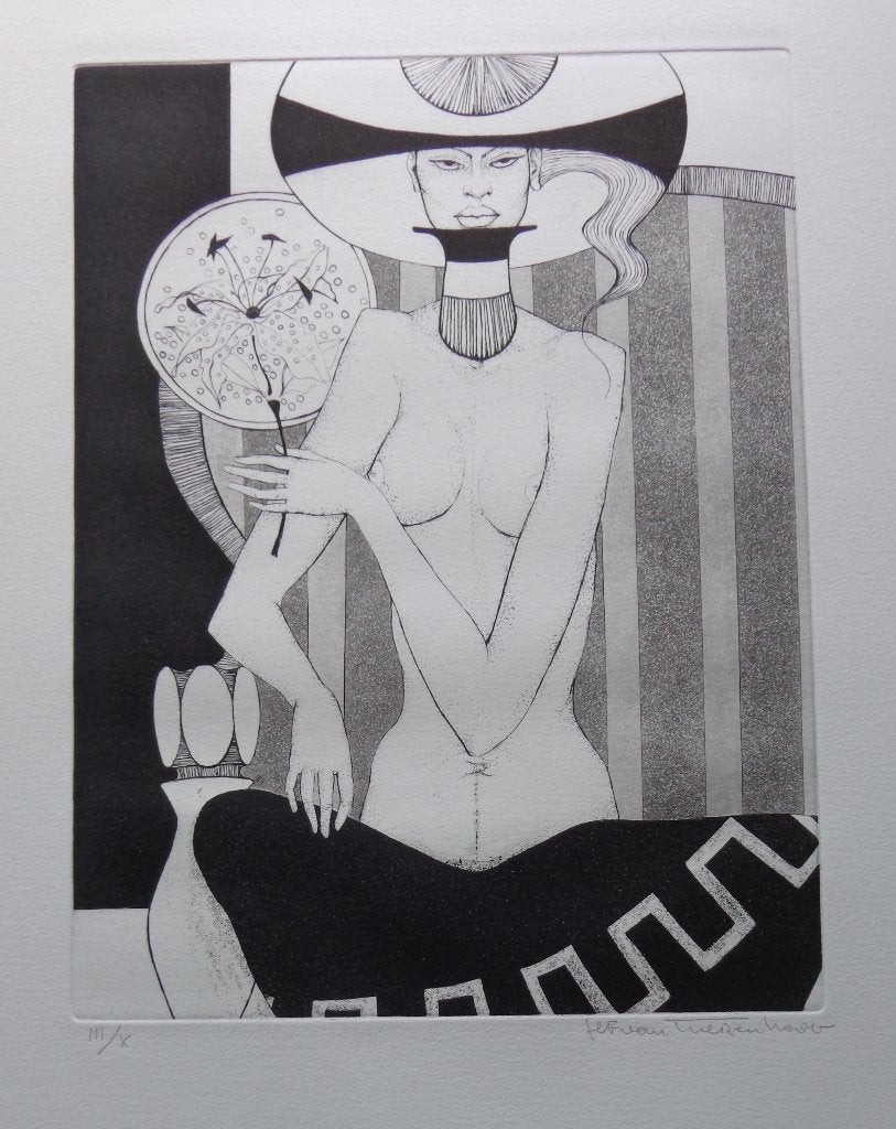 JEF VAN TUERENHOUT / VERHAAL SEIZOENEN / ZW-W ETS / 66x50cm, Antiek en Kunst, Portret en Figuren, Ophalen of Verzenden, Gelimiteerde oplage