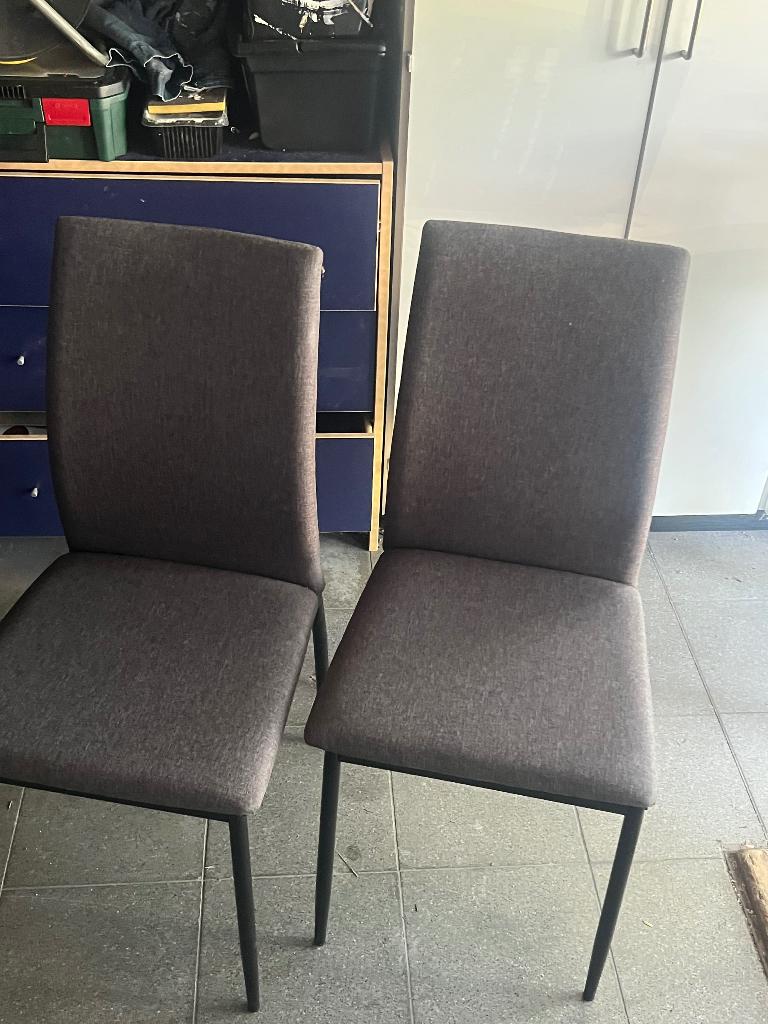 4 stoelen te koop, Maison & Meubles, Chaises, Gris, Comme neuf, Enlèvement, Quatre