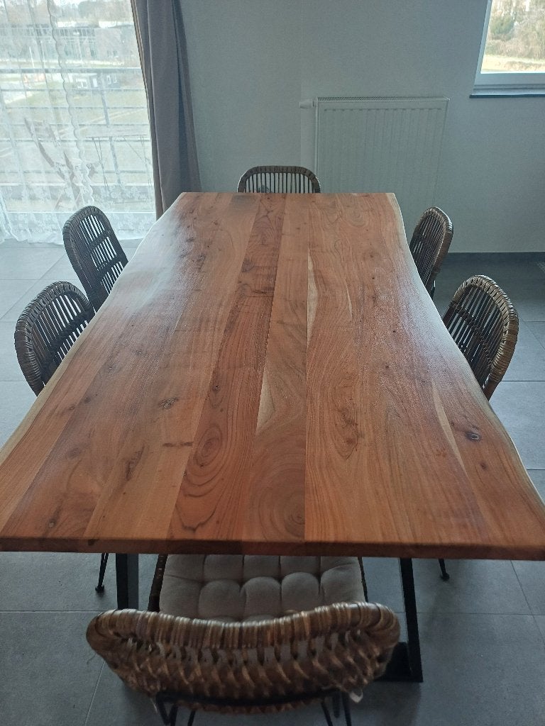 Table à manger et 6 chaises, Maison & Meubles, Industriel/Rustique/Naturel, 100 à 150 cm, Enlèvement, Utilisé
