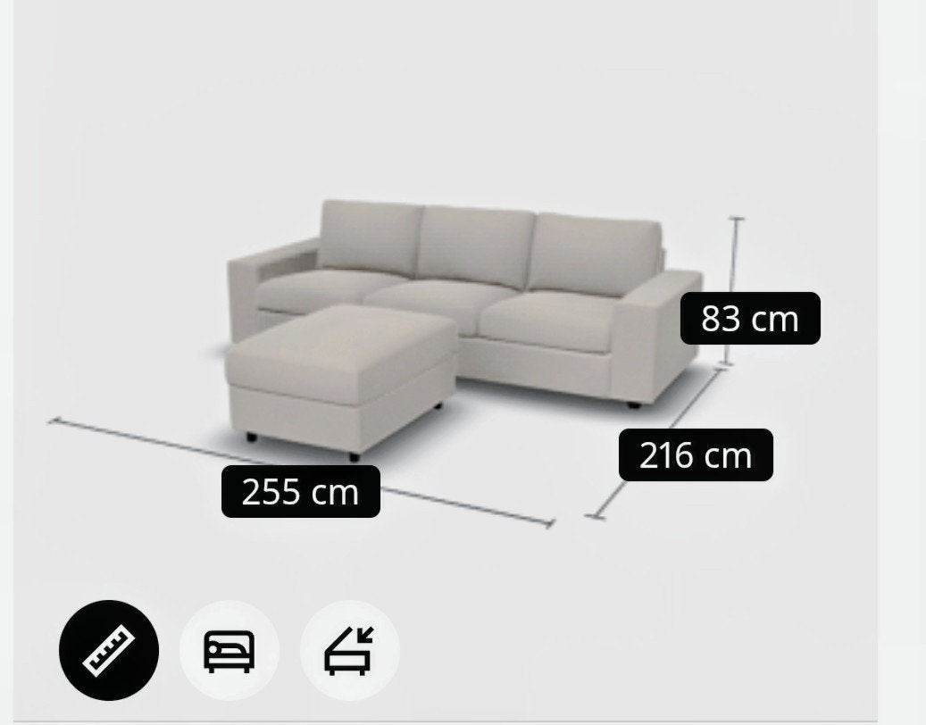 Canapé 3 places avec repose-pieds avec rangement, Enlèvement, Comme neuf, Beige