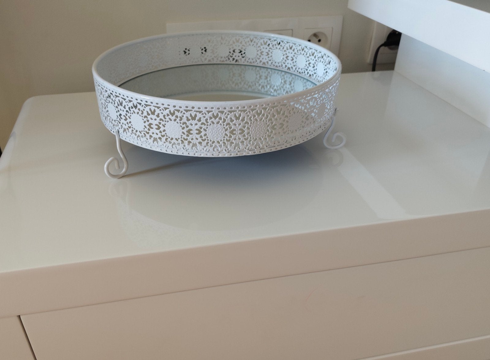 serveerschaal decoratief, Huis en Inrichting, Op voet, Rond, Ophalen of Verzenden, Zo goed als nieuw