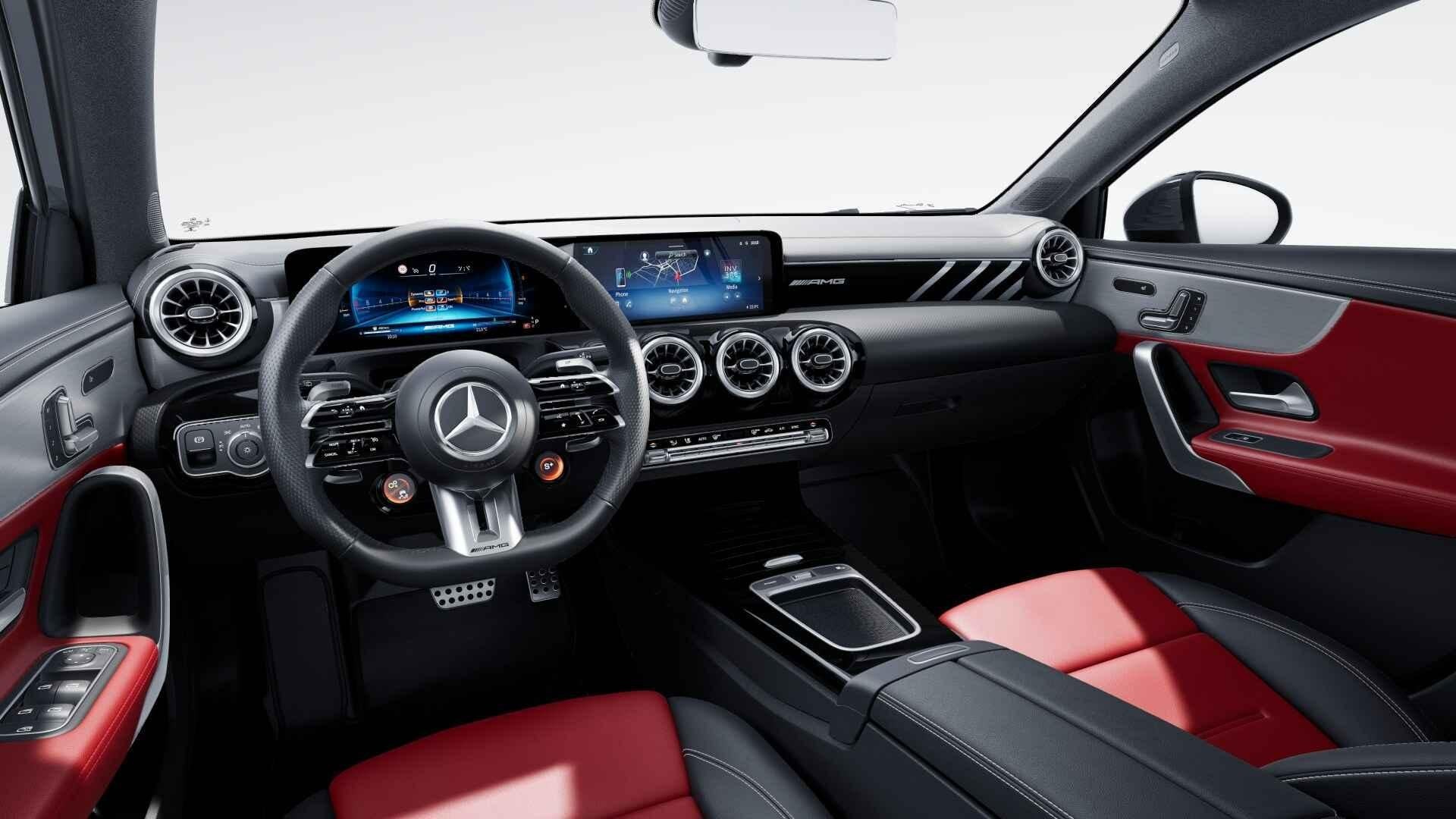Mercedes-Benz A-Klasse 35 4MATIC AMG Line | Night Pack | Pan, Auto's, Automaat, Dealer onderhouden, Stof, Zwart