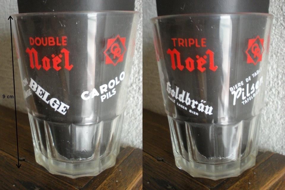 Ouvriers réunis  (Noël)  petit verre publicitaire, Collections, Marques de bière, Enlèvement ou Envoi, Comme neuf, Verre ou Verres