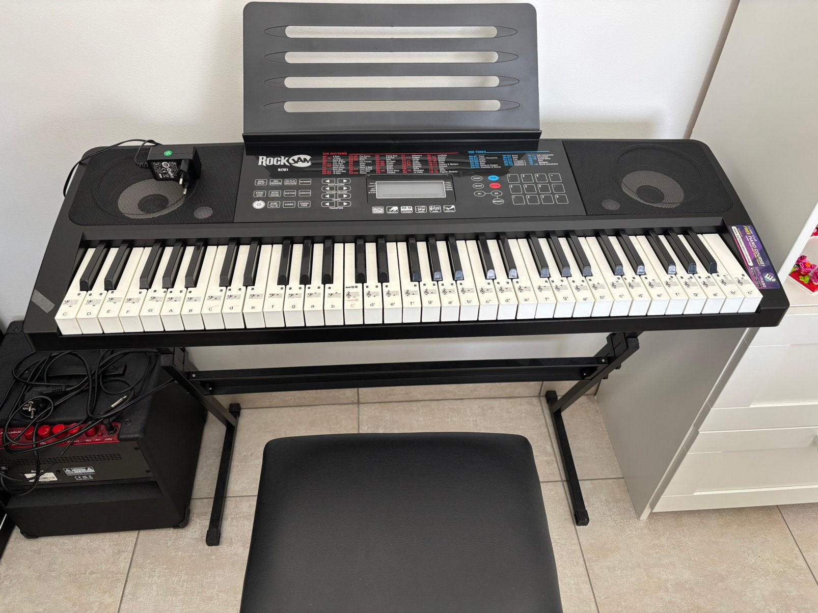 RockJam RJ761 elektronische piano, Muziek en Instrumenten, Keyboards, Met standaard, Ophalen, Overige merken, 61 toetsen