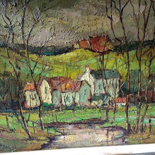 Schilderij  Pie Wilhelmus Rilul bekende Maastricht, Antiek en Kunst, Ophalen of Verzenden, Gesigneerd, Olieverf, Landschap