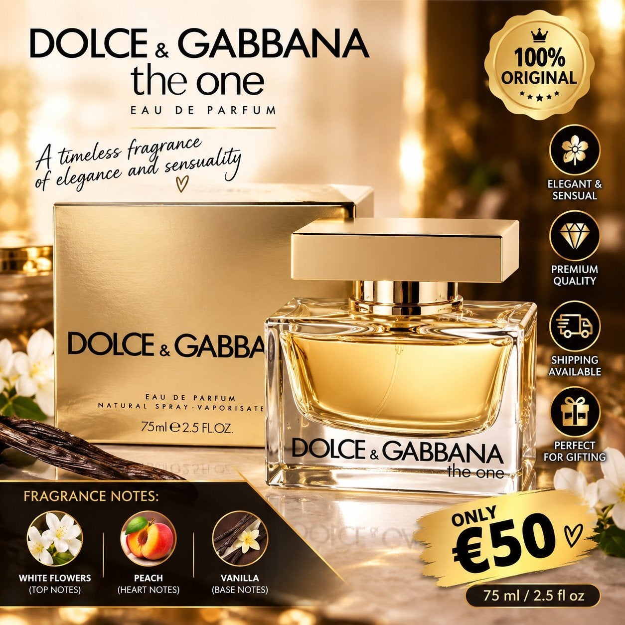 Dolce & Gabbana The One Eau de Parfum 75ml, Ophalen of Verzenden