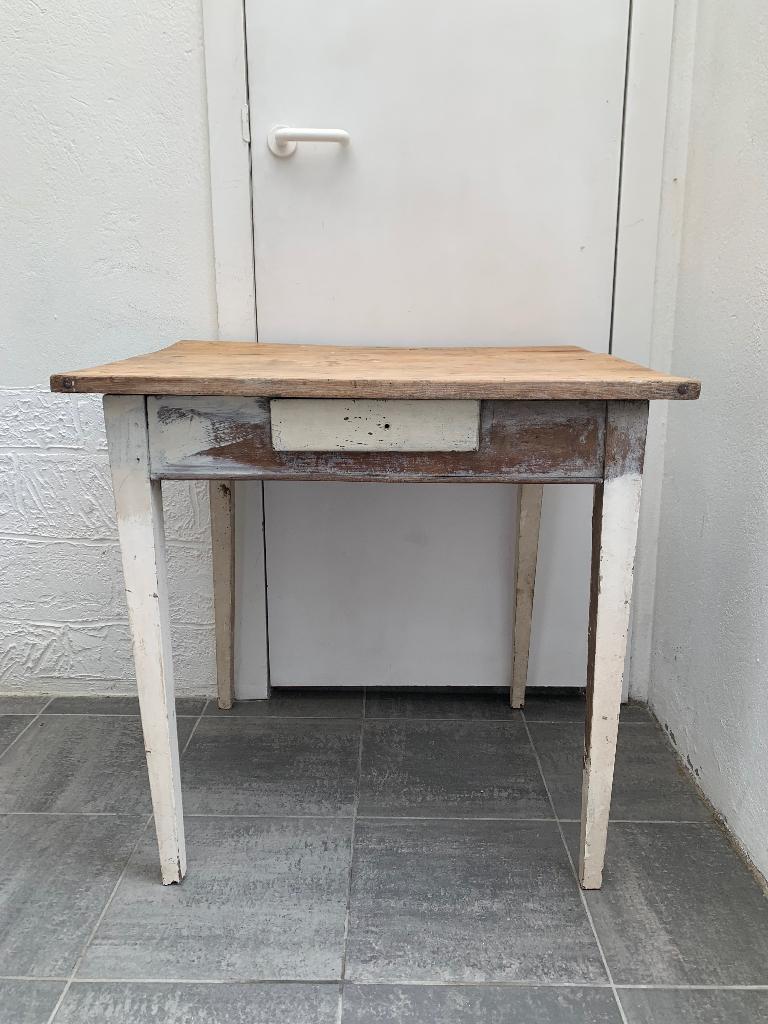 Boeren tafel/bureau, Ophalen, Gebruikt, Vierkant, 55 tot 75 cm